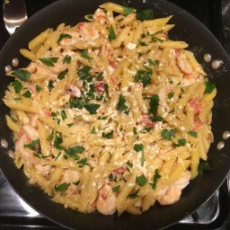 Taking a Pause with a Shrimp Alfredo Pasta Bake